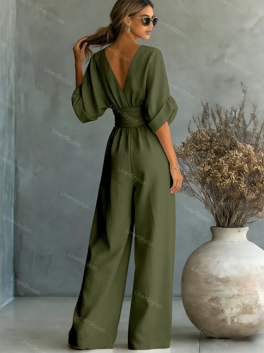 Louise | Jumpsuit van katoen linnen