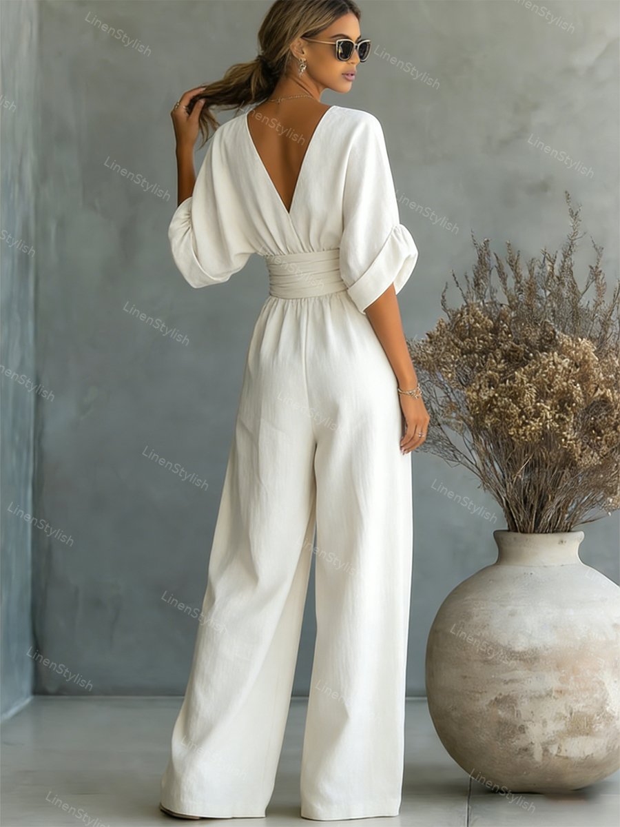Louise | Jumpsuit van katoen linnen