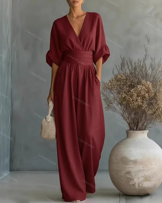 Louise | Jumpsuit van katoen linnen