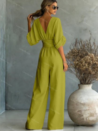 Louise | Jumpsuit van katoen linnen